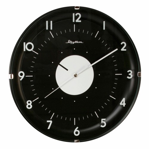 Rhythm Added Wall Clock Black